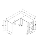Computer Desk, Home Office, Corner, Storage Shelves, L Shape, Laptop, Contemporary & Modern - Furniture Home Direct