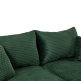 Sofa and Ottoman With Storage, Two USB Ports, Two Cup Holders and Phone Holder - Green - Furniture Home Direct
