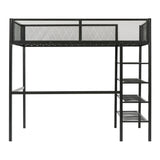 Loft Bed With 4 Tier Shelves And Storage - Furniture Home Direct