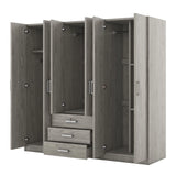 6 Doors Wardrobe Storage For Bedroom, With Big Drawers - Furniture Home Direct