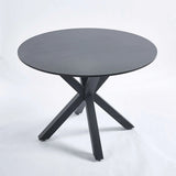 Table Mid-Century Dining Table For 4 - 6 People With Round MDF Table Top, Pedestal Dining Table, End Table Leisure Coffee Table, Cross Leg - Furniture Home Direct