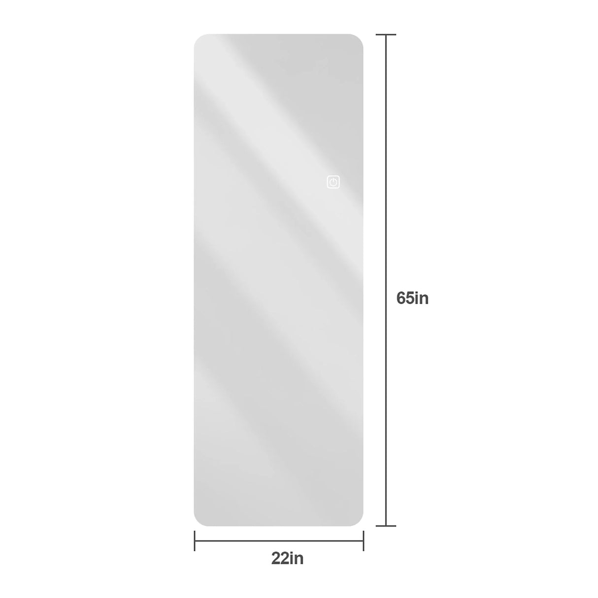 Wall Mounted Full Body Mirror With Dimming Lights Glass - Silver - Furniture Home Direct