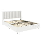 Anda - Boucle Upholstered Platform Bed With Patented Drawers Storage - Ivory - Furniture Home Direct