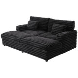 Plush Oversized Double Chaise Lounge Sofa Bed With USB Ports And Cup Holders - Furniture Home Direct