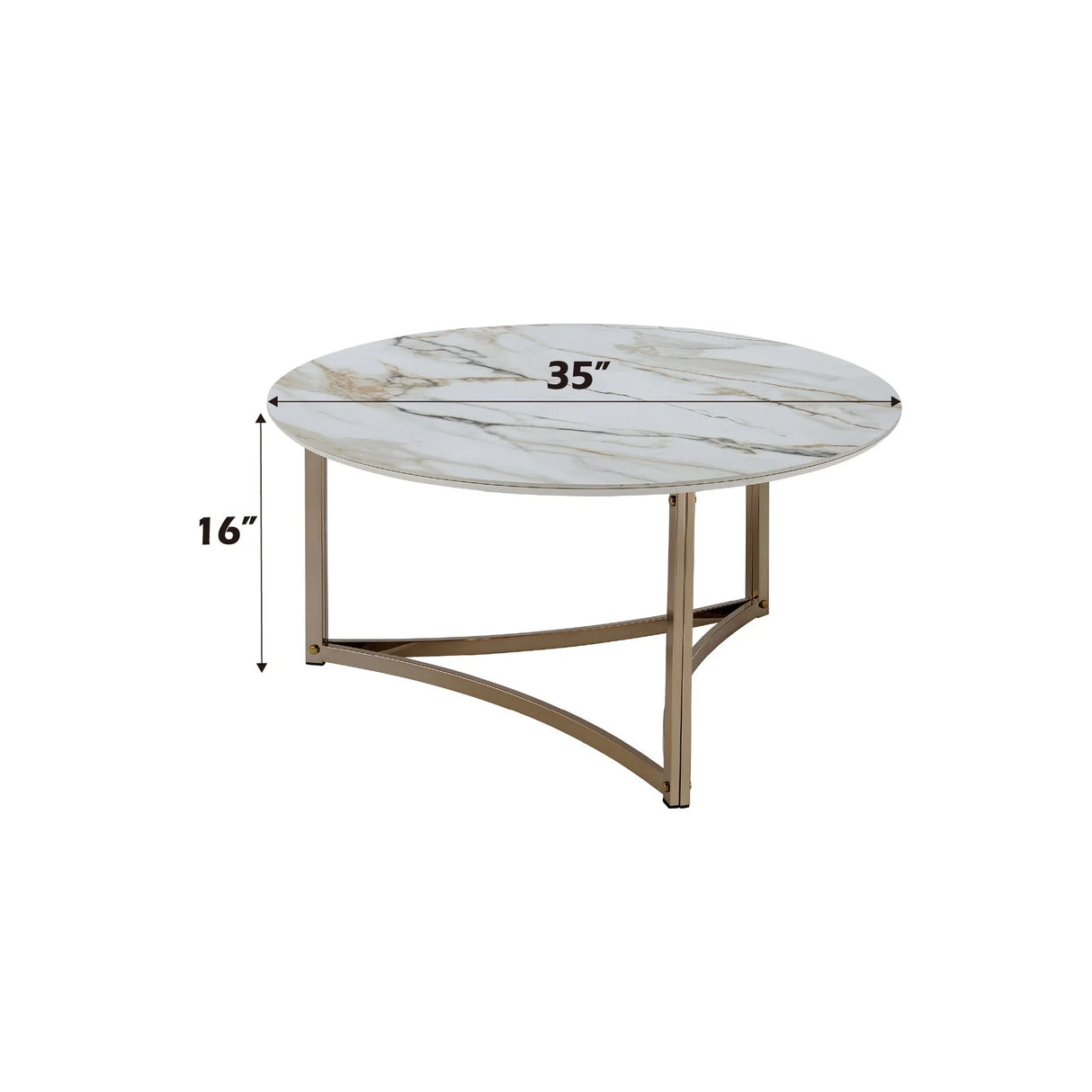 Aziz - Sintered Stone Top Round Coffee Table - Furniture Home Direct