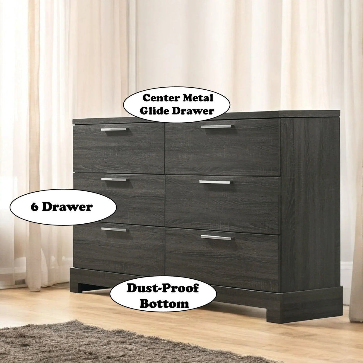 Lantha - Dresser - Gray - Furniture Home Direct