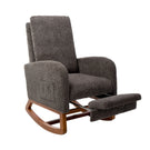 High Back Glider Rocking Chair With Retractable Footrest And Rubber Wood Legs - Furniture Home Direct