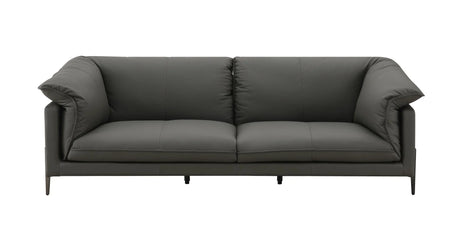 Tadi - Top Grain Leather Loveseat - Black - Furniture Home Direct