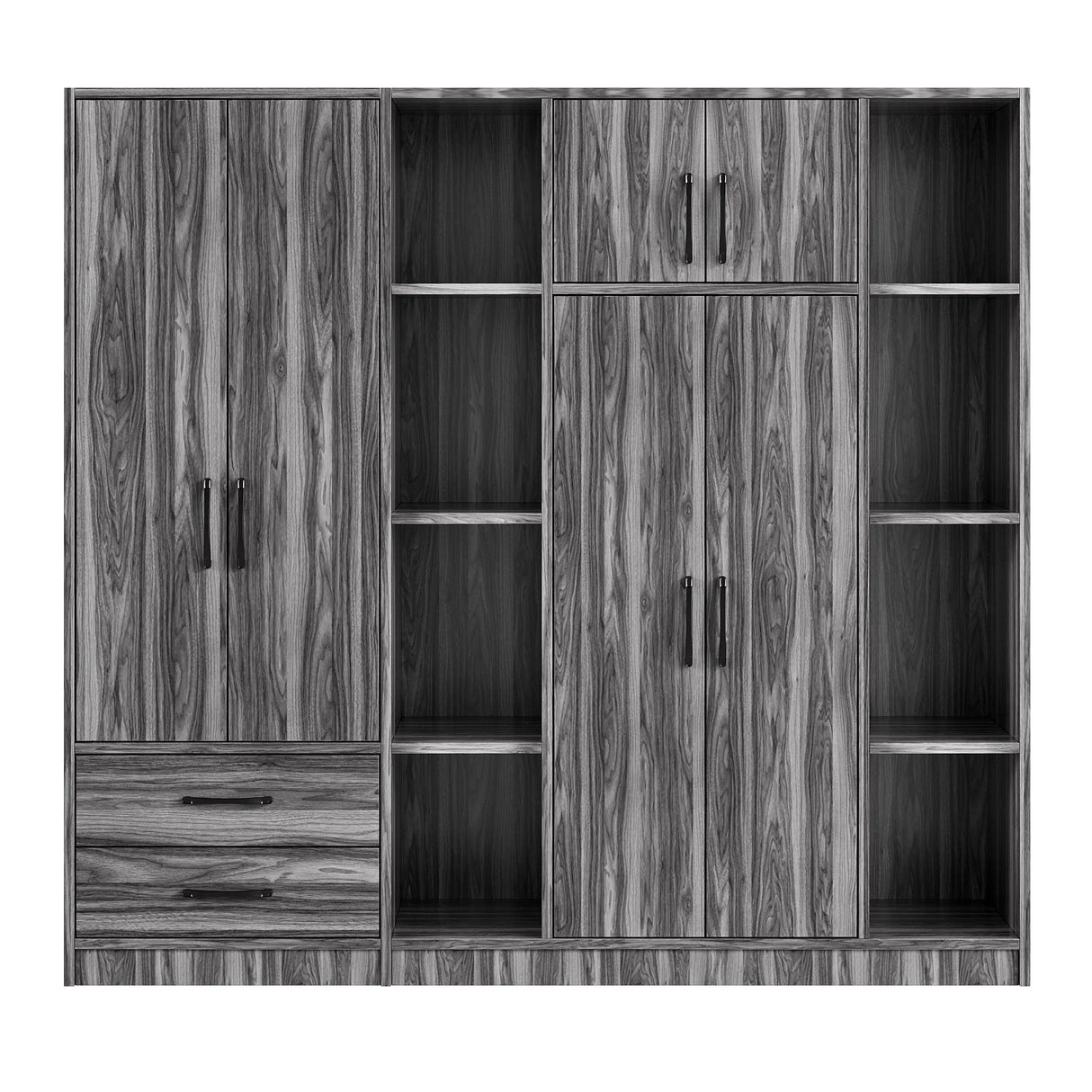 6 Door Wardrobe With Shelves And Drawers - Furniture Home Direct
