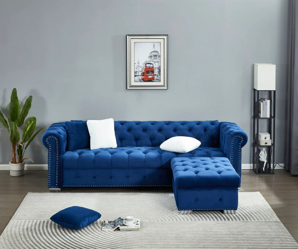 4 Seater Oversized L Shaped Reversible Sectional Sofa - Furniture Home Direct