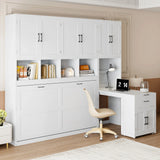 Murphy Wall Bed With Closet, Drawers & Desk - Furniture Home Direct