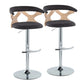Gardenia - Contemporary Adjustable Barstool With Swivel / Rounded T Footrest (Set of 2) - Furniture Home Direct