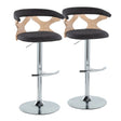 Gardenia - Contemporary Adjustable Barstool With Swivel / Rounded T Footrest (Set of 2) - Furniture Home Direct