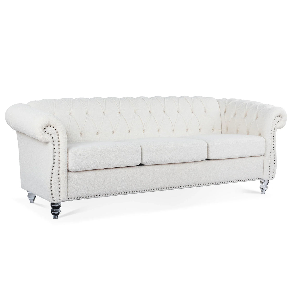 Rolled Arm Chesterfield 3 Seater Sofa - Furniture Home Direct