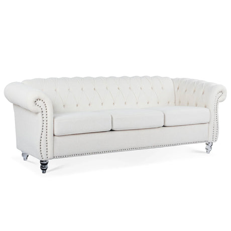 Rolled Arm Chesterfield 3 Seater Sofa - Furniture Home Direct