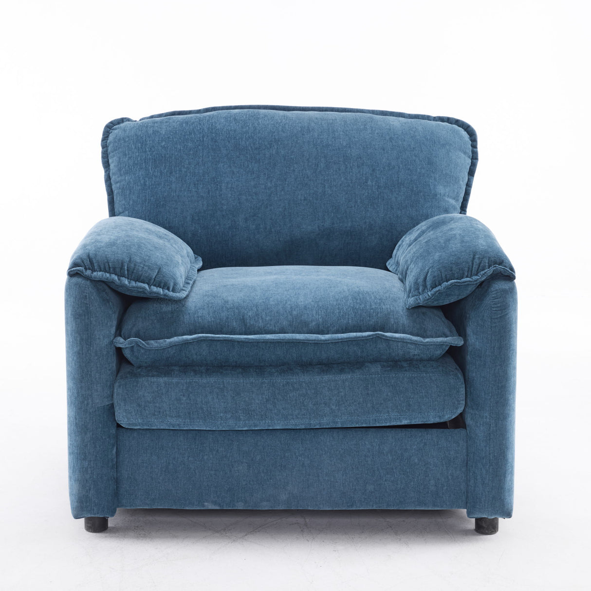 Oversized Reading Armchair With Thick Cushions, High Back Support
