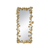 Full Length Mirror With en Leaf Accents, Floor Miiror For Living Room Bedroom - Gold - Furniture Home Direct