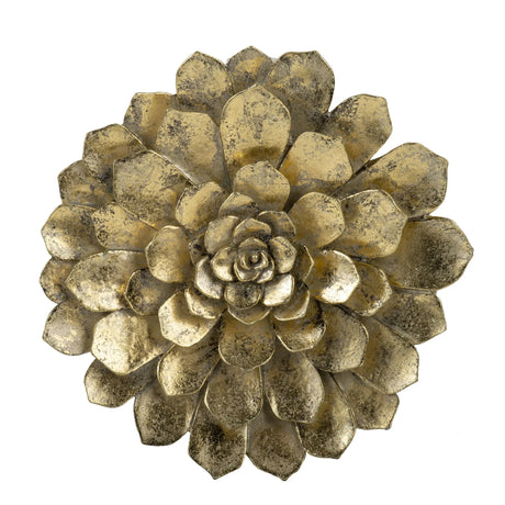 3 Piece Succulent Wall Plaque - Gold - Furniture Home Direct