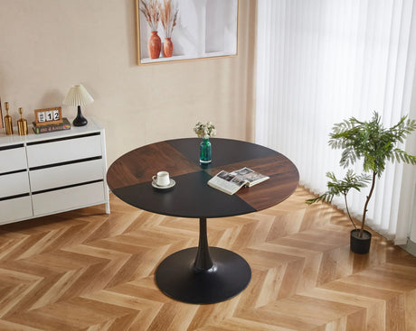 Tulip Round Dining Table, Office Table, Coffee Table - Brown - Furniture Home Direct