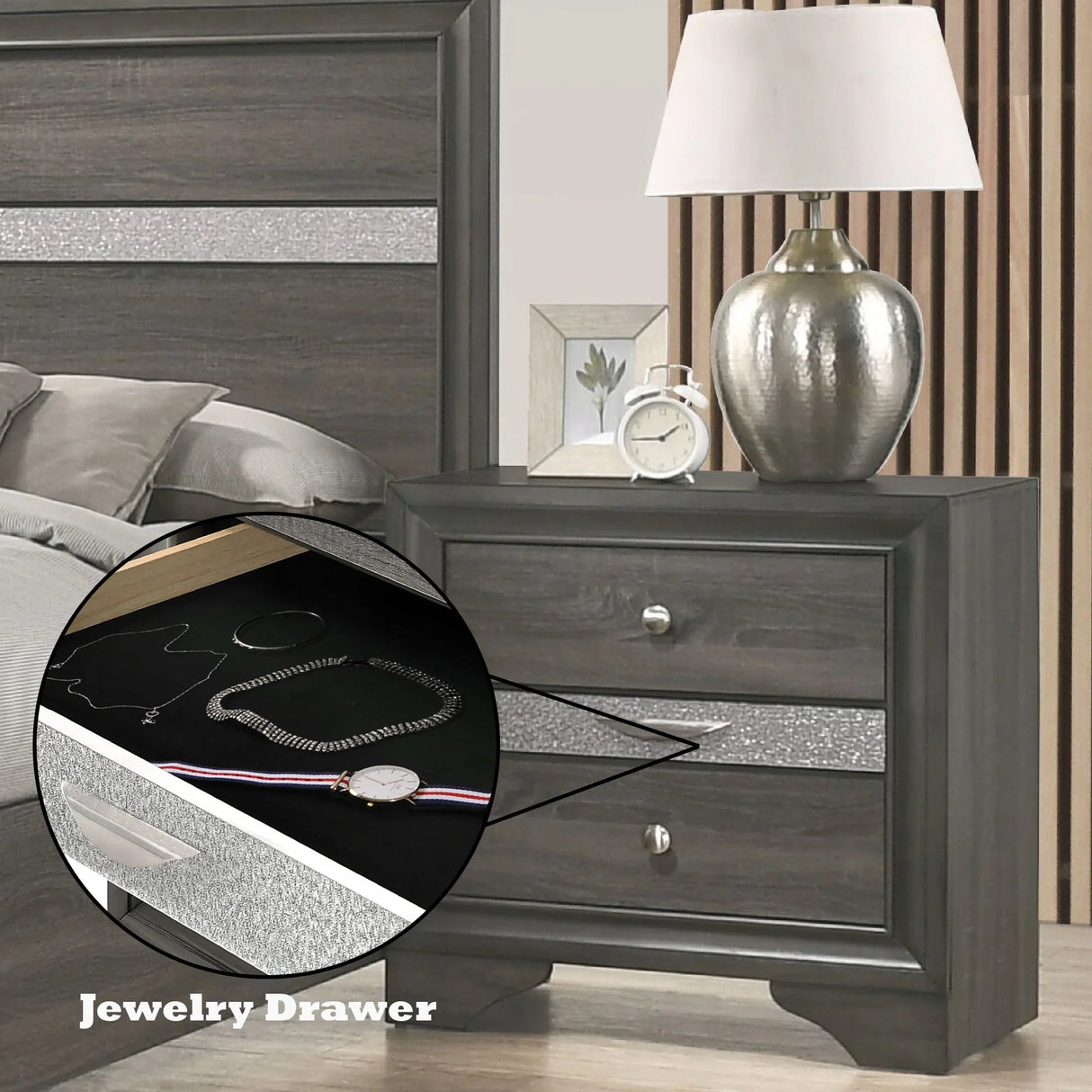 Naima - Chic Design Nightstand - Furniture Home Direct