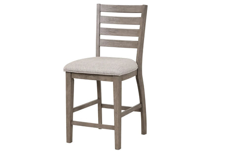Counter Side Dining Stool With Ladder Back (Set of 2) - Gray - Furniture Home Direct