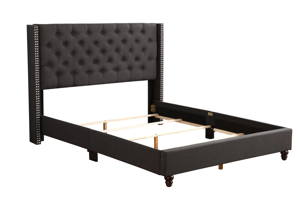 Nailhead Bed Transitional Vibrant - Furniture Home Direct