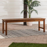 Modern Slat Top Solid Wood Patio Bench - Furniture Home Direct