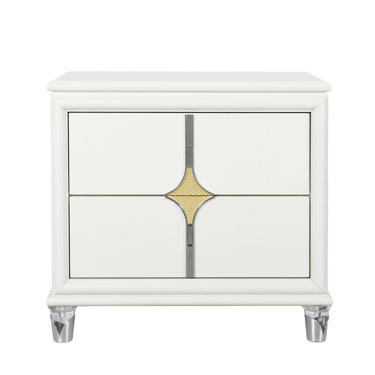Uriuni - Nightstand - Gold / White - Furniture Home Direct