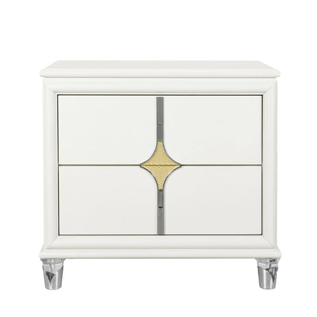 Uriuni - Nightstand - Gold / White - Furniture Home Direct