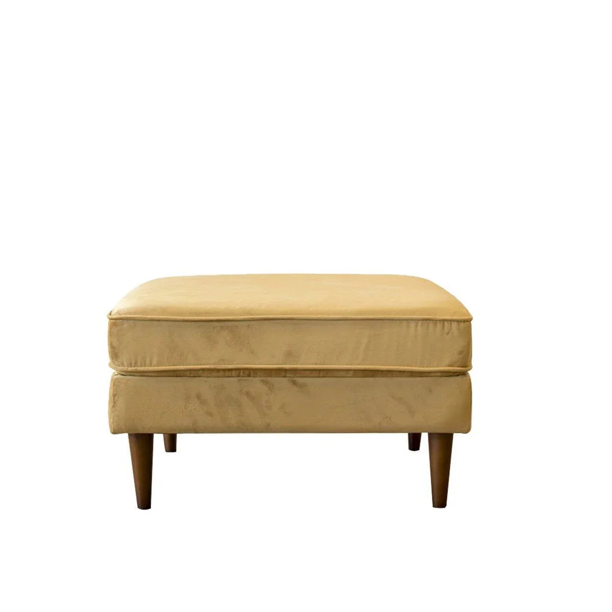 Amber - Square Upholstered Ottoman Linen - Furniture Home Direct