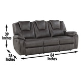 Katrine - 3 Piece Reclining Living Room Set - Charcoal - Furniture Home Direct