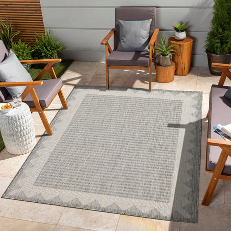Sunshine - 2'7" X 7'3" Indoor, Outdoor Area Rug, Polypropylene - Silver - Furniture Home Direct