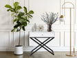 Koda - Wooden End Side Table Nightstand With Glass Top, Drawer And Metal Cross Base - Furniture Home Direct