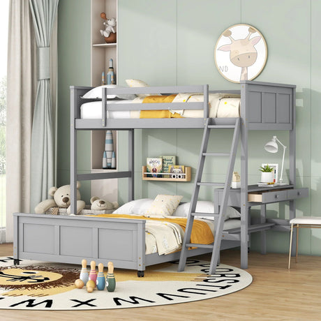 Full Over Full Bunk Bed With Desk - Furniture Home Direct
