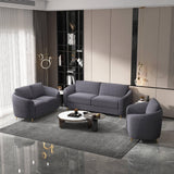 Yuina Gray Linen 3 Pieces Living Room Set - Furniture Home Direct
