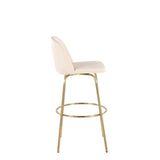 Toriano - Contemporary Fixed Height Barstool With Swivel And Round Footrest (Set of 2) - Furniture Home Direct
