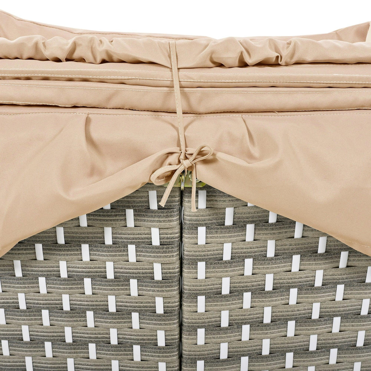 Outdoor Daybed With Canopy Weatherproof Rattan Beige - Furniture Home Direct
