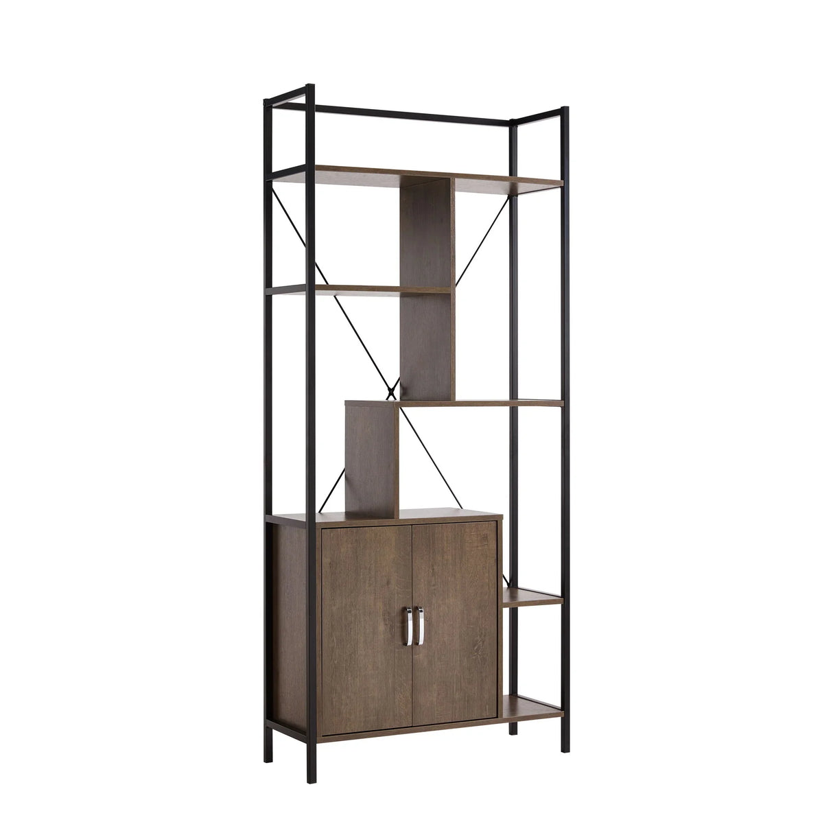 Modern Bookcase With Two Door Storage Cabinet With Two Shelves - Furniture Home Direct