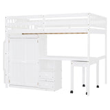 Loft Bed With Stairs, Bookshelf, Drawers, Desk & Wardrobe, Space Saving Multifunctional Furniture - Furniture Home Direct