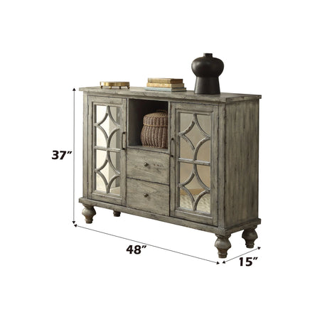 Velika - Weathered Accent Cabinet WithStorage - Gray - Furniture Home Direct