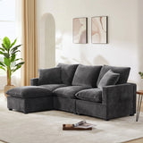 Modern Modular Sofa, 4 Seat Chenille Sectional Couch Set With 2 Pillows Included, Freely Combinable Indoor Funiture For Living Room - Furniture Home Direct