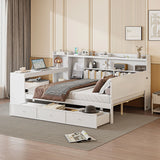 Daybed With 3 Drawers USB Ports And Desk - Furniture Home Direct