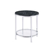 Virlana - Faux Marble Top End Table - Black / Chrome - Furniture Home Direct
