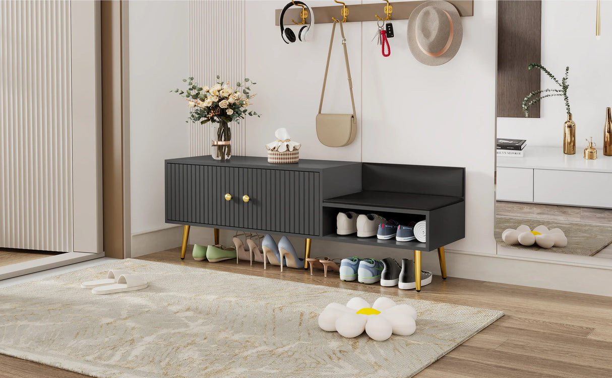 Modern Shoe Cabinet - Black - Furniture Home Direct
