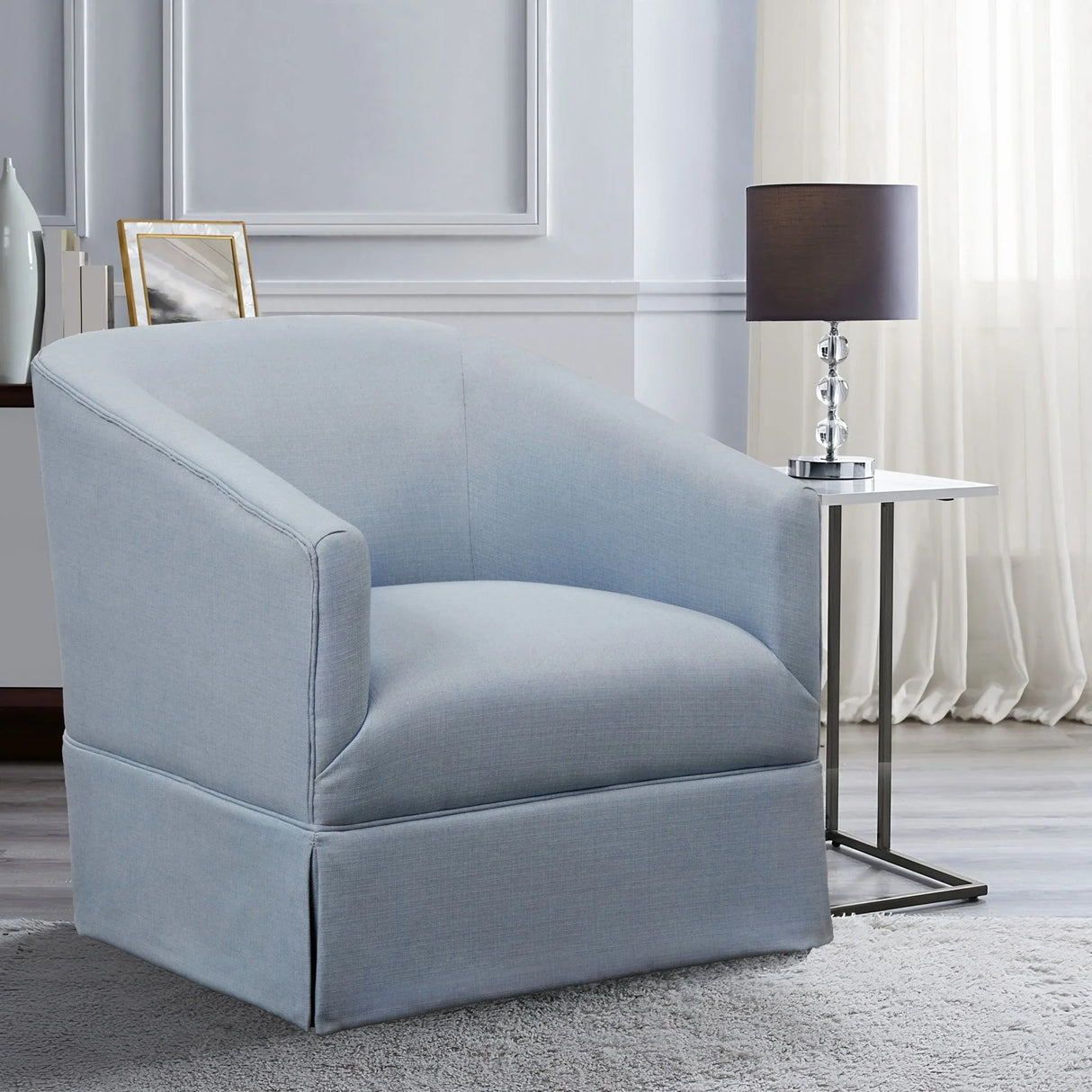 Earl - Skirted Swivel Chair - Furniture Home Direct