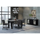 Magaly - Bar Table And Stool 5 Piece Set With Marbled Top Detail - Dark Gray - Furniture Home Direct