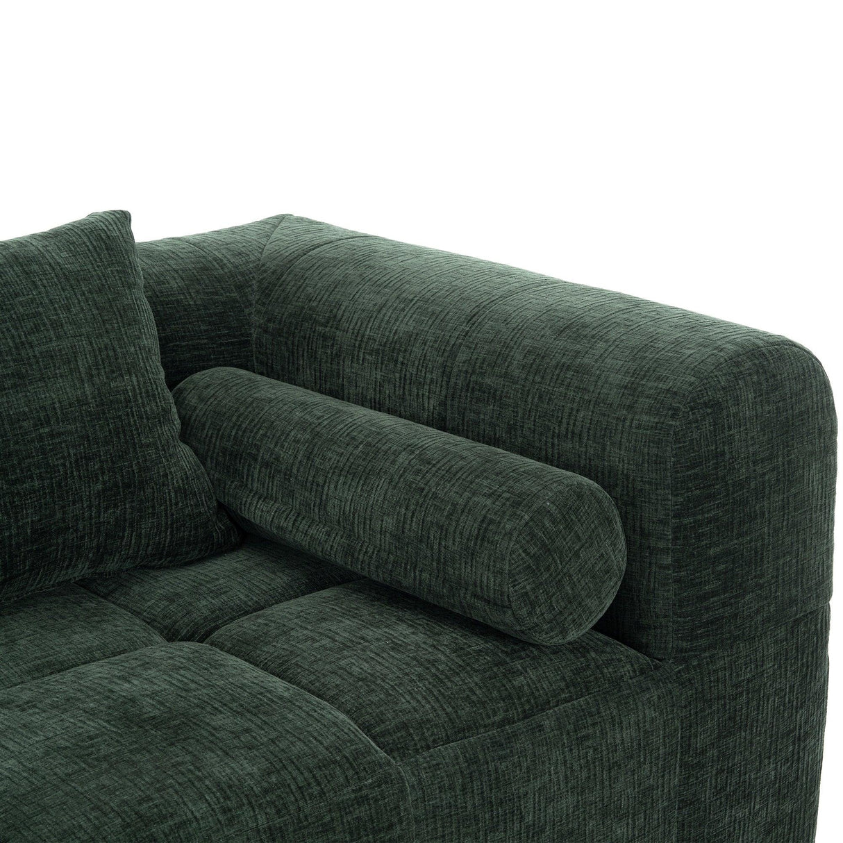 Sectional Sofa Modular Tufted Chenille Upholstery Green - Furniture Home Direct