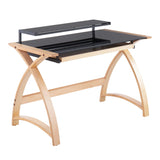 Bentley - Mid-Century Modern Office Desk - Natural / Black - Furniture Home Direct