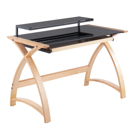 Bentley - Mid-Century Modern Office Desk - Natural / Black - Furniture Home Direct