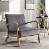 Classic Mid-Century Modern Accent Chairs, Open Framed Armchair With Cushioning - Furniture Home Direct